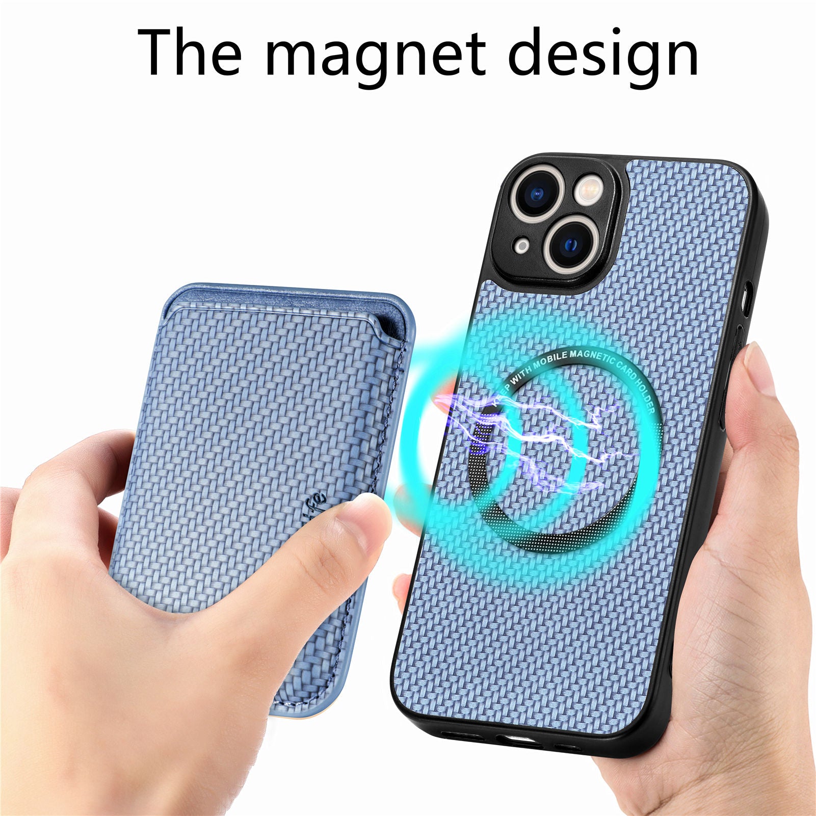 For iPhone 14 Plus Detachable 2-in-1 Magnetic Card Holder Phone Case Carbon Fiber Texture PU Leather TPU PC Shockproof Protective Cover For iPhone 14 Plus Detachable 2-in-1 Magnetic Card Holder Phone Case Carbon Fiber Texture PU Leather TPU PC Shockproof Protective Cover